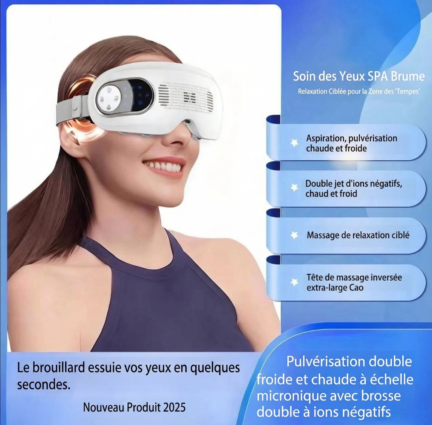 Masseur Oculaire Vibrant: Soulage Migraines & Fatigue