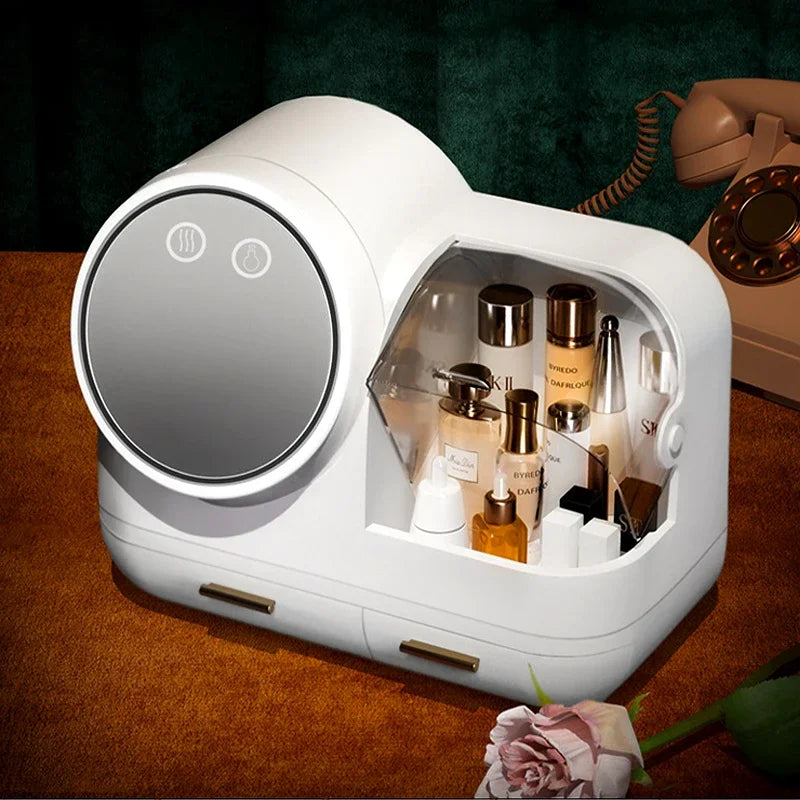 Organisateur Beauté: Routine Rapide, Miroir LED & Étanche